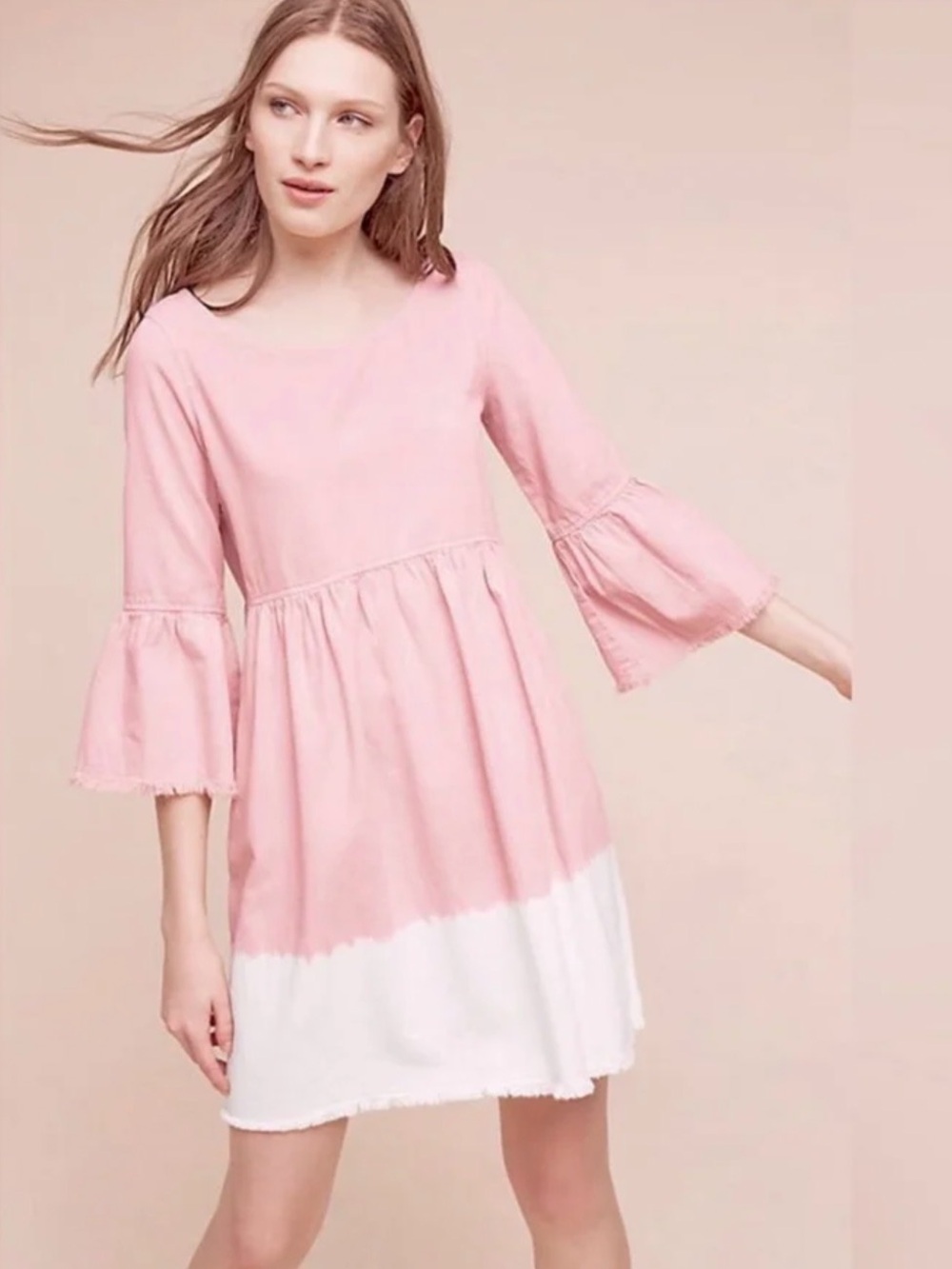 NWOT Anthropologie Dress Womens
Lilibet Dip Dye Ombre Bell Sleeves Size 0